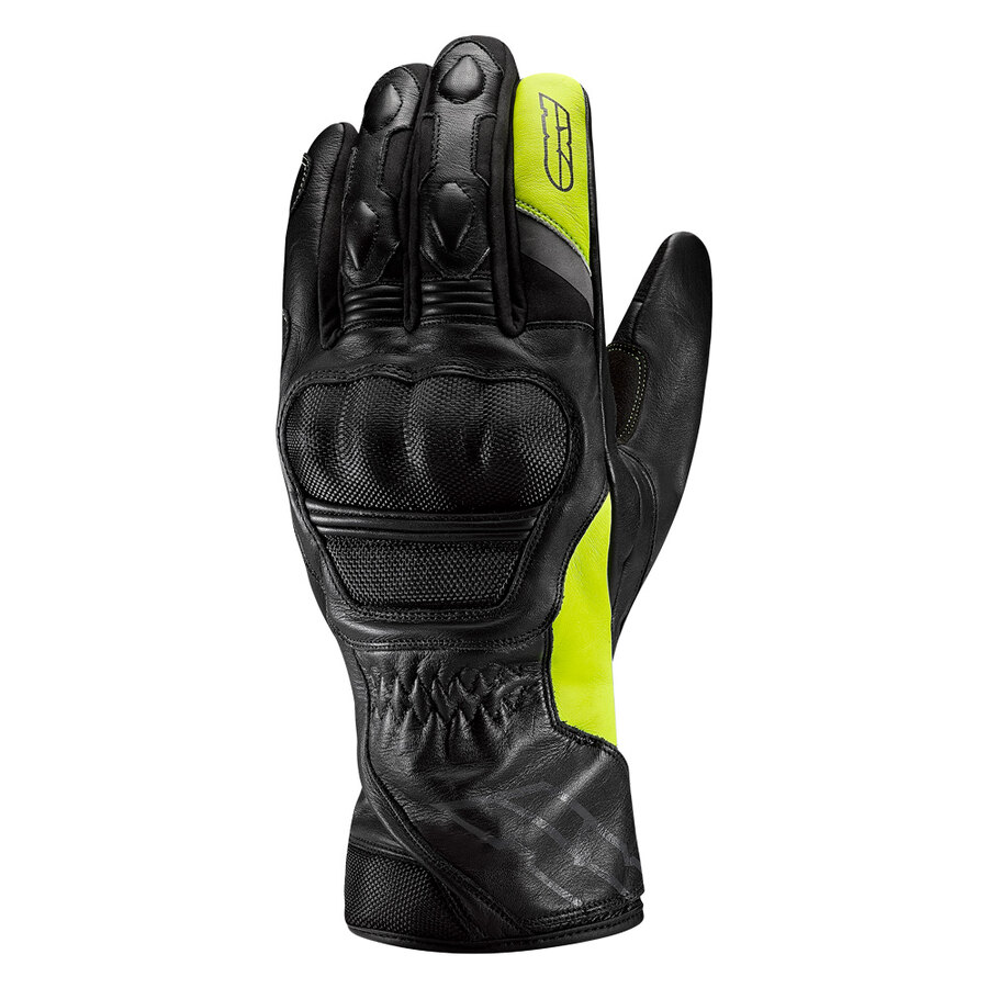 Wing WP winter gloves in leather and textile Nero/giallo